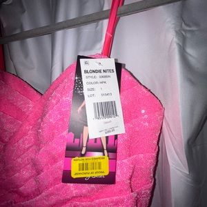 NWT- hot pink sequin prom dress